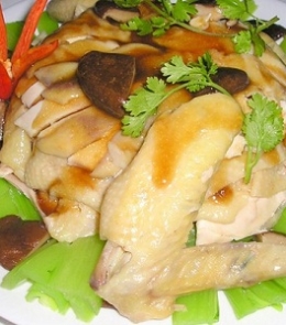 Gà hấp cải bẹ xanh